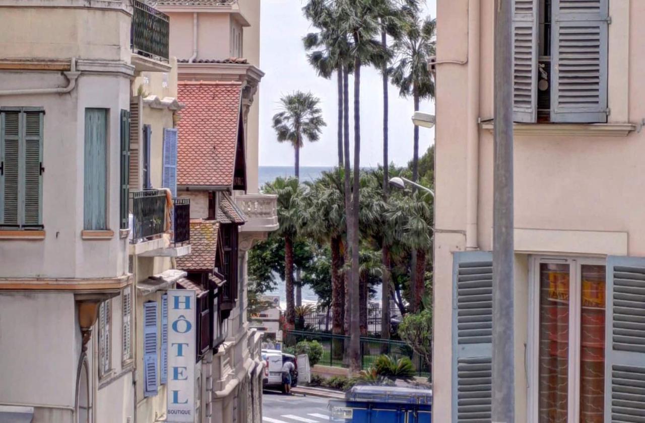 CANNES plage 2mn/45m2/vue mer/inernet/clim/parking privé Extérieur photo
